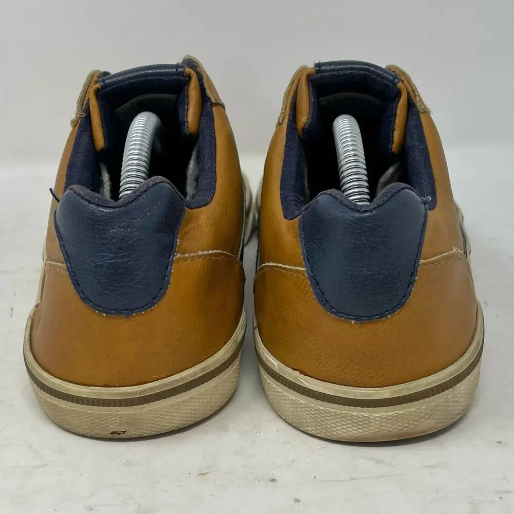 Cat & Jack Retro Tan Copper Caramel Gibson Faux Leather Sneakers Youth Boys 5